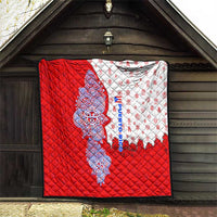 Puerto Rico Christmas Quilt with Taino Symbols Palm Tree Bongos and Holiday Pattern Design - Wonder Print Shop