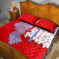 Puerto Rico Christmas Quilt Bed Set with Taino Symbols Palm Tree Bongos and Holiday Pattern Design - Wonder Print Shop