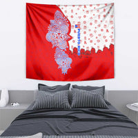 Puerto Rico Christmas Tapestry with Taino Symbols Palm Tree Bongos and Holiday Pattern Design - Wonder Print Shop