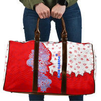 Puerto Rico Christmas Travel Bag with Taino Symbols Palm Tree Bongos and Holiday Pattern Design - Wonder Print Shop
