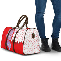 Puerto Rico Christmas Travel Bag with Taino Symbols Palm Tree Bongos and Holiday Pattern Design - Wonder Print Shop