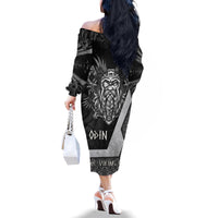 Odin The Viking God Family Matching Off Shoulder Long Sleeve Dress and Hawaiian Shirt - Wonder Print Shop