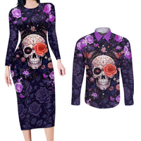 Warning This Tattooed Give Does Not Play Well With Stupid People Couples Matching Long Sleeve Bodycon Dress and Long Sleeve Button Shirts - Wonder Print Shop