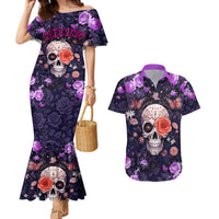 Warning This Tattooed Give Does Not Play Well With Stupid People Couples Matching Mermaid Dress and Hawaiian Shirt - Wonder Print Shop