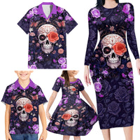 Warning This Tattooed Give Does Not Play Well With Stupid People Family Matching Long Sleeve Bodycon Dress and Hawaiian Shirt - Wonder Print Shop