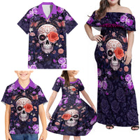 Warning This Tattooed Give Does Not Play Well With Stupid People Family Matching Off Shoulder Maxi Dress and Hawaiian Shirt - Wonder Print Shop