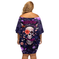 Warning This Tattooed Give Does Not Play Well With Stupid People Family Matching Off Shoulder Short Dress and Hawaiian Shirt - Wonder Print Shop