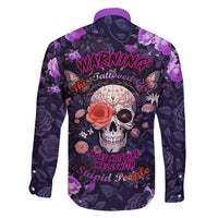 Warning This Tattooed Give Does Not Play Well With Stupid People Family Matching Short Sleeve Bodycon Dress and Hawaiian Shirt - Wonder Print Shop