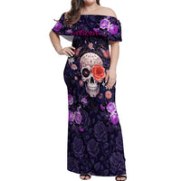 Warning This Tattooed Give Does Not Play Well With Stupid People Off Shoulder Maxi Dress - Wonder Print Shop