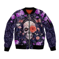 Warning This Tattooed Give Does Not Play Well With Stupid People Sleeve Zip Bomber Jacket - Wonder Print Shop