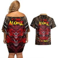 If I Stand Alone I Know I'm With Someone I Can Trust Couples Matching Off Shoulder Short Dress and Hawaiian Shirt - Wonder Print Shop
