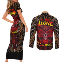 If I Stand Alone I Know I'm With Someone I Can Trust Couples Matching Short Sleeve Bodycon Dress and Long Sleeve Button Shirts - Wonder Print Shop