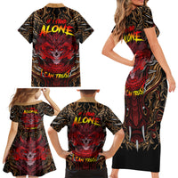 If I Stand Alone I Know I'm With Someone I Can Trust Family Matching Short Sleeve Bodycon Dress and Hawaiian Shirt - Wonder Print Shop