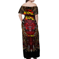 If I Stand Alone I Know I'm With Someone I Can Trust Off Shoulder Maxi Dress - Wonder Print Shop