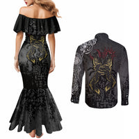 viking-skoll-and-hati-couples-matching-mermaid-dress-and-long-sleeve-button-shirts-chasing-eternity