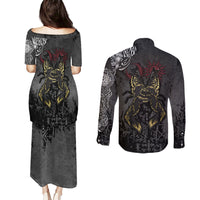 Viking Skoll and Hati Couples Matching Puletasi Dress and Long Sleeve Button Shirts Chasing Eternity - Wonder Print Shop