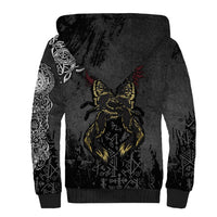 Viking Skoll and Hati Sherpa Hoodie Chasing Eternity - Wonder Print Shop
