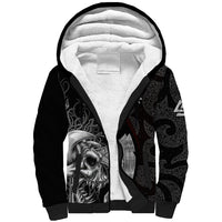 Viking Valhalla Sherpa Hoodie Skull And Axe - Wonder Print Shop