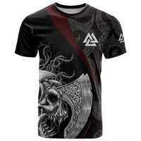Viking Valhalla T Shirt Skull And Axe - Wonder Print Shop