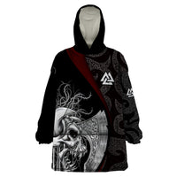 Viking Valhalla Wearable Blanket Hoodie Skull And Axe - Wonder Print Shop
