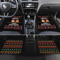 Meowy Christmas Woofy New Year Car Mats with Cat and Dog in Winter Hats and Festive Pattern Design - Wonder Print Shop
