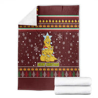 Merry Chickmas Christmas Blanket with Yellow Chickens Tree Design and Snowflake Pattern - Wonder Print Shop