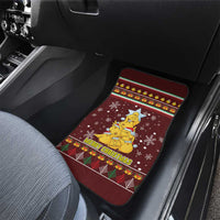 Merry Chickmas Christmas Car Mats with Yellow Chickens Tree Design and Snowflake Pattern - Wonder Print Shop