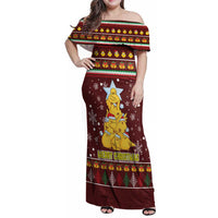 Merry Chickmas Christmas Family Matching Off Shoulder Maxi Dress and Hawaiian Shirt with Yellow Chickens Tree Design and Snowflake Pattern - Wonder Print Shop