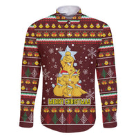 Merry Chickmas Christmas Family Matching Short Sleeve Bodycon Dress and Hawaiian Shirt with Yellow Chickens Tree Design and Snowflake Pattern - Wonder Print Shop