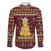 Merry Chickmas Christmas Family Matching Tank Maxi Dress and Hawaiian Shirt with Yellow Chickens Tree Design and Snowflake Pattern - Wonder Print Shop