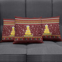 Merry Chickmas Christmas Pillow Cover with Yellow Chickens Tree Design and Snowflake Pattern - Wonder Print Shop