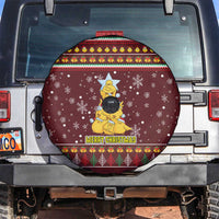 Merry Chickmas Christmas Spare Tire Cover with Yellow Chickens Tree Design and Snowflake Pattern - Wonder Print Shop