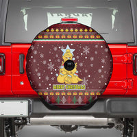 Merry Chickmas Christmas Spare Tire Cover with Yellow Chickens Tree Design and Snowflake Pattern - Wonder Print Shop