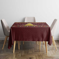 Merry Chickmas Christmas Tablecloth with Yellow Chickens Tree Design and Snowflake Pattern - Wonder Print Shop