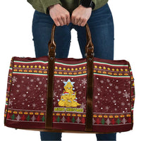 Merry Chickmas Christmas Travel Bag with Yellow Chickens Tree Design and Snowflake Pattern - Wonder Print Shop