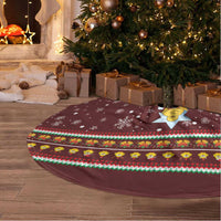 Merry Chickmas Christmas Tree Skirt with Yellow Chickens Tree Design and Snowflake Pattern - Wonder Print Shop