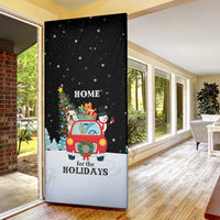 Merry Christmas Bulldog And Snowman Door Cover Dog Snowman Christmas Tree and Red Car Winter Scene - Wonder Print Shop