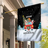 Merry Christmas Bulldog And Snowman Garden Flag Dog Snowman Christmas Tree and Red Car Winter Scene - Wonder Print Shop