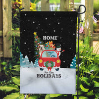 Merry Christmas Bulldog And Snowman Garden Flag Dog Snowman Christmas Tree and Red Car Winter Scene - Wonder Print Shop