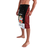 Merry Christmas Bulldog And Snowman Lavalava Dog Snowman Christmas Tree and Red Car Winter Scene - Wonder Print Shop