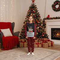 Merry Christmas Bulldog And Snowman Christmas Pajama Set Dog Snowman Christmas Tree and Red Car Winter Scene - Wonder Print Shop