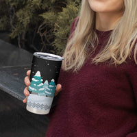 Merry Christmas Bulldog And Snowman Tumbler Cup Dog Snowman Christmas Tree and Red Car Winter Scene - Wonder Print Shop