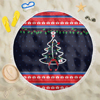Merry Christmas Nurse Beach Blanket Stethoscope Tree Nurses and Medical Workers - Wonder Print Shop
