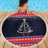 Merry Christmas Nurse Beach Blanket Stethoscope Tree Nurses and Medical Workers - Wonder Print Shop