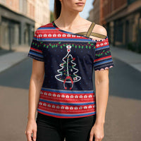 Merry Christmas Nurse Cross Shoulder Shirt Stethoscope Tree Nurses and Medical Workers - Wonder Print Shop