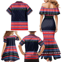 Merry Christmas Nurse Family Matching Mermaid Dress and Hawaiian Shirt Stethoscope Tree Nurses and Medical Workers - Wonder Print Shop