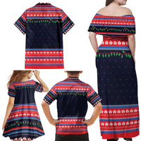 Merry Christmas Nurse Family Matching Off Shoulder Maxi Dress and Hawaiian Shirt Stethoscope Tree Nurses and Medical Workers - Wonder Print Shop