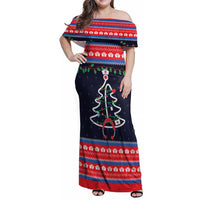 Merry Christmas Nurse Family Matching Off Shoulder Maxi Dress and Hawaiian Shirt Stethoscope Tree Nurses and Medical Workers - Wonder Print Shop