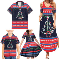 Merry Christmas Nurse Family Matching Summer Maxi Dress and Hawaiian Shirt Stethoscope Tree Nurses and Medical Workers - Wonder Print Shop
