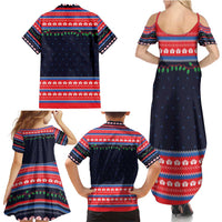 Merry Christmas Nurse Family Matching Summer Maxi Dress and Hawaiian Shirt Stethoscope Tree Nurses and Medical Workers - Wonder Print Shop